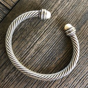David Yurman Classic Bracelet w/ Pearls & Diamonds